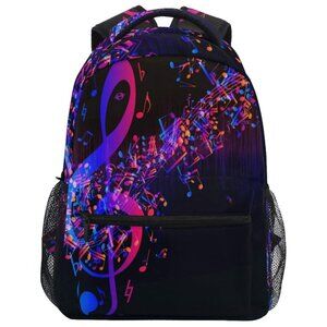 AUUXVA Backpack Abstract Music Note Art Painting School Shoulder Bag Large Water